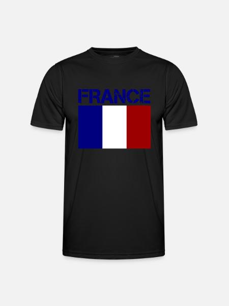 france - Männer Funktions-T-Shirt - Schwarz