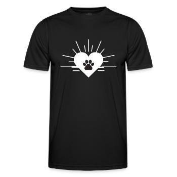 Herz mit Hundepfote - Männer Funktions-T-Shirt - Schwarz - Vorne - AI Model Male 178 dark (178cm)