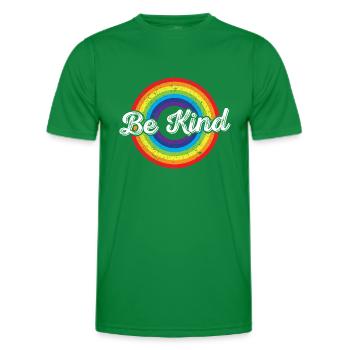LGBTQ Be Kind Gay Pride LGBT Ally Regenbogenflagge - Männer Funktions-T-Shirt - Kelly Green - Vorne - AI Model Male 178 dark (178cm)