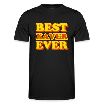 Cadeau amusant avec prénom Xaver - T-shirt sport Homme - noir - Devant - AI Model Male 178 dark (178cm)