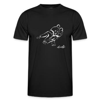 YOKO GAKE WHITE - Men's Functional T-Shirt - black - Front - AI Model Male 178 dark (178cm)