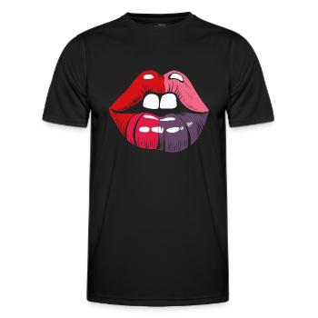 LÈVRES - T-shirt sport Homme - noir - Devant - AI Model Male 178 dark (178cm)