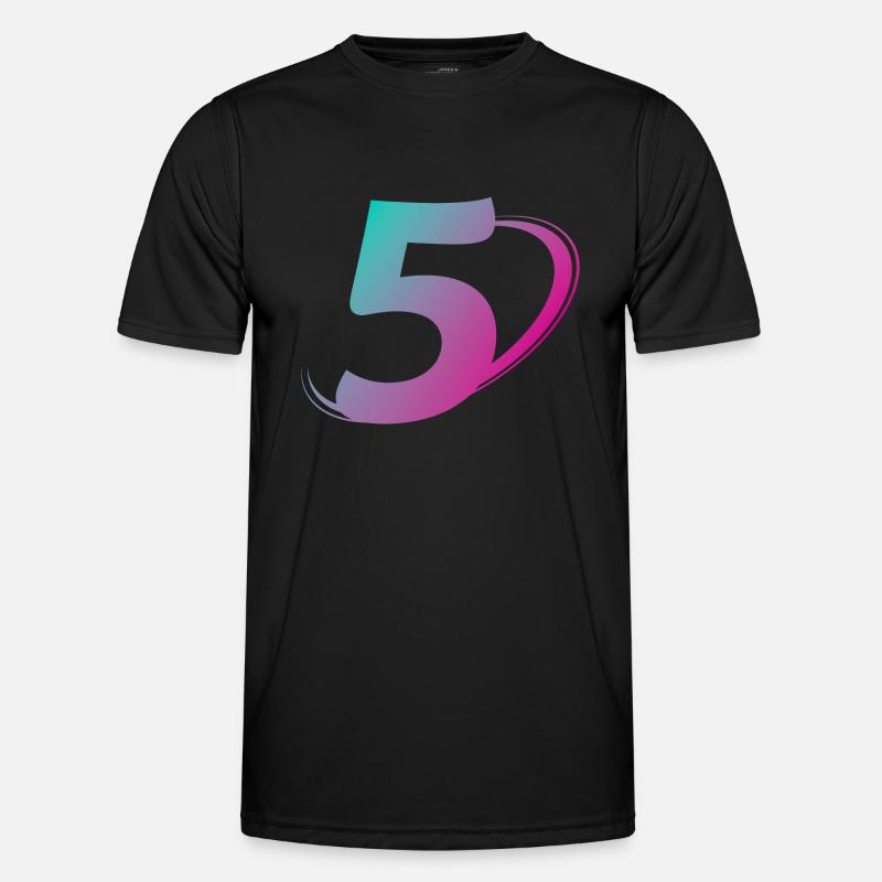 Number 5 multicolor - Men's Functional T-Shirt - black