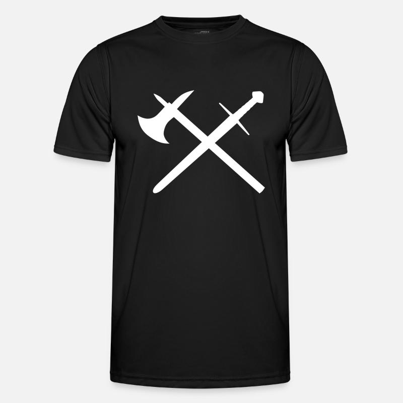Sword and ax - Men's Functional T-Shirt - black