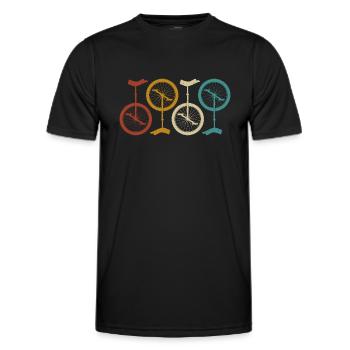 Einrad Einradfahrer Fahrrad Kinder Mädchen retro - Männer Funktions-T-Shirt - Schwarz - Vorne - AI Model Male 178 dark (178cm)