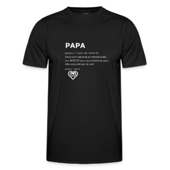 PAPA DESIGN POUR HOMMES T-SHIRT SWEAT ACCESSOIRES - T-shirt sport Homme - noir - Devant - AI Model Male 178 dark (178cm)