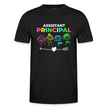 Chef d’établissement Directeur Directeur Directeur de la direction de l’école - T-shirt sport Homme - noir - Devant - AI Model Male 178 dark (178cm)