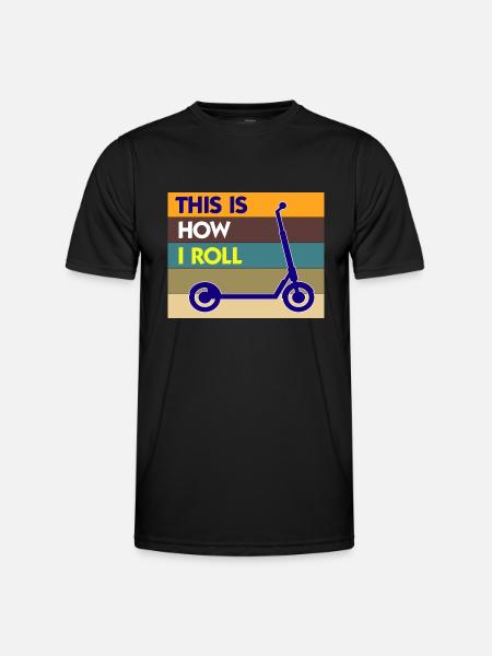 E-Scooter Roller Scooter - T-shirt sport Homme - noir