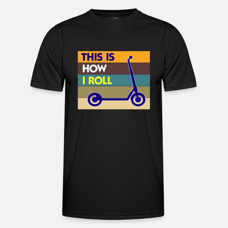 E-Scooter Roller Scooter - Men's Functional T-Shirt - black