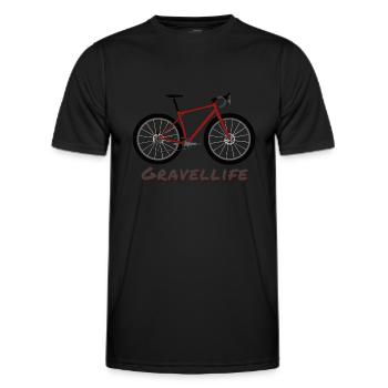 GRAVELLIFE Gravel Bike Road Bike Cycling - Men's Functional T-Shirt - black - Front - AI Model Male 178 dark (178cm)