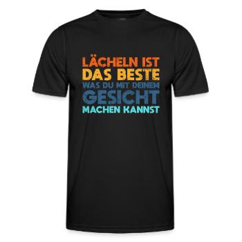 Lächeln Ist Das Beste, Was Du Mit Deinem... - Männer Funktions-T-Shirt - Schwarz - Vorne - AI Model Male 178 dark (178cm)