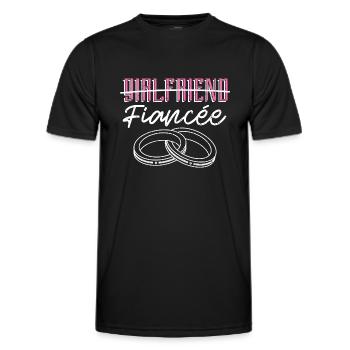 girlfriend, partner, fiancée, gift, engagement - Men's Functional T-Shirt - black - Front - AI Model Male 178 dark (178cm)
