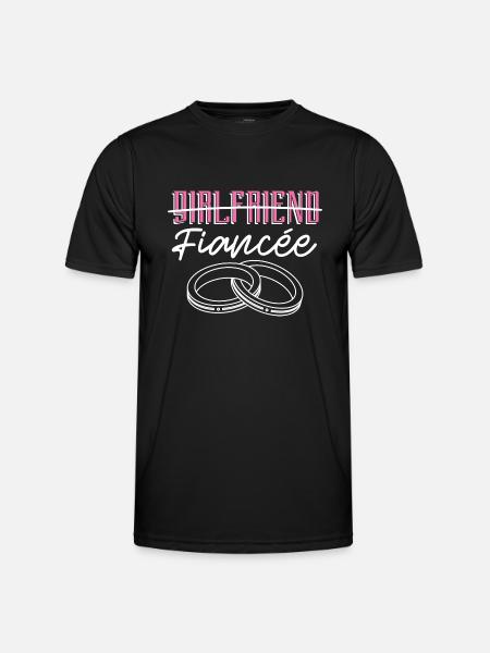 Fiancé, Partner, Girlfriend, Gift, Engagement - Men's Functional T-Shirt - black