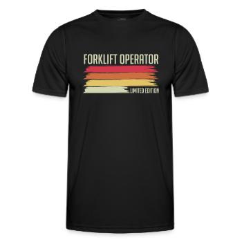 Retro Forklift Driver Forklift Operator Limited Ed - Männer Funktions-T-Shirt - Schwarz - Vorne - AI Model Male 178 dark (178cm)