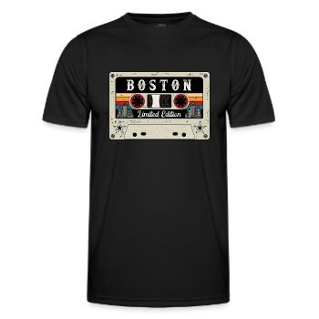 Vintage Boston City - Men's Functional T-Shirt - black - Front - AI Model Male 178 dark (178cm)