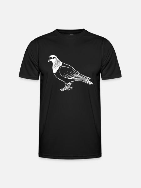 Taube Hand gezeichnet Vogel - Männer Funktions-T-Shirt - Schwarz