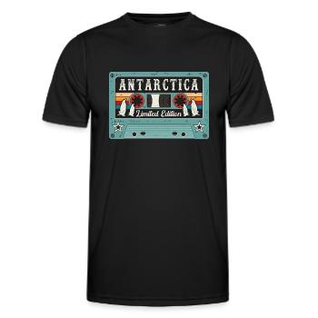 Vintage Antarctica with Penguin - Men's Functional T-Shirt - black - Front - AI Model Male 178 dark (178cm)