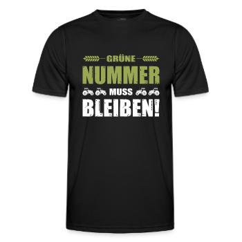Bauern Protest Landwirt Grüne Nummer Muss Bleiben - Männer Funktions-T-Shirt - Schwarz - Vorne - AI Model Male 178 dark (178cm)