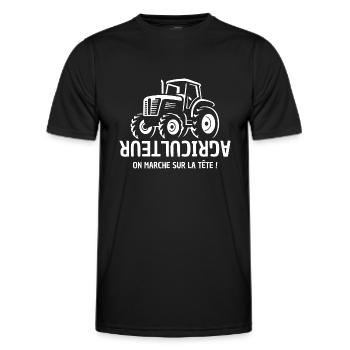 Bauer, Bauer, Bauer, Traktor - Männer Funktions-T-Shirt - Schwarz - Vorne - AI Model Male 178 dark (178cm)