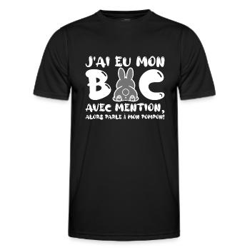 J'ai eu mon BAC Félicitations Nouveau Bachelier - T-shirt sport Homme - noir - Devant - AI Model Male 178 dark (178cm)