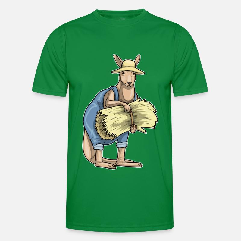 Kangaroo Farmer Straw Men's Functional T-Shirt
