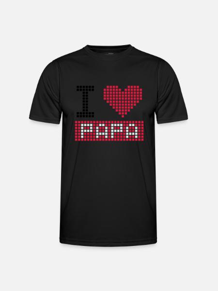 i love papa - Männer Funktions-T-Shirt - Schwarz