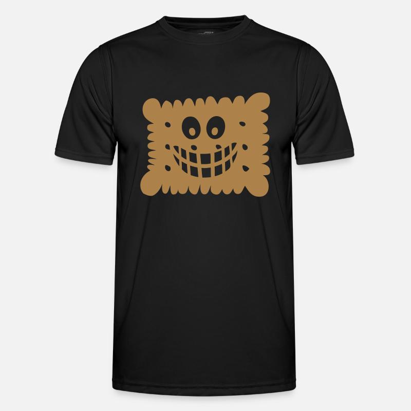 biscuit smile cookie dry cake - Men's Functional T-Shirt - black