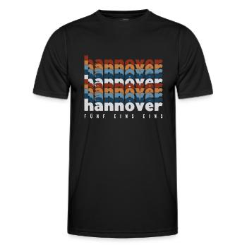 Hannover 0511 Lower Saxony Northern Germany 511 - Men's Functional T-Shirt - black - Front - AI Model Male 178 dark (178cm)