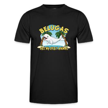 Beluga Wal Belugas Spirit Animal - Männer Funktions-T-Shirt - Schwarz - Vorne - AI Model Male 178 dark (178cm)