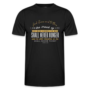Ich bin das Brot des Lebens - Christian Clothing - Männer Funktions-T-Shirt - Schwarz - Vorne - AI Model Male 178 dark (178cm)