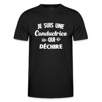 Je Suis Une Conductrice Qui Déchire - T-shirt sport Homme - noir - Devant - AI Model Male 178 dark (178cm)