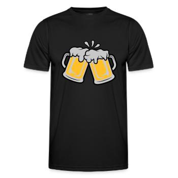 Bier Krüge anstoßen - Männer Funktions-T-Shirt - Schwarz - Vorne - AI Model Male 178 dark (178cm)