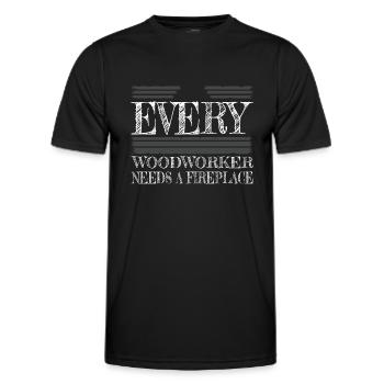forester fun lumber woodworker carpenter joke - Männer Funktions-T-Shirt - Schwarz - Vorne - AI Model Male 178 dark (178cm)