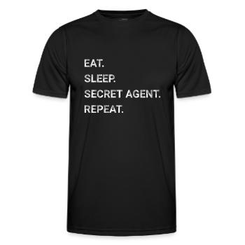 Eat Sleep Secret Agent Repeat - Men's Functional T-Shirt - black - Front - AI Model Male 178 dark (178cm)