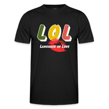 LOL - Langage de l’amour - T-shirt sport Homme - noir - Devant - AI Model Male 178 dark (178cm)