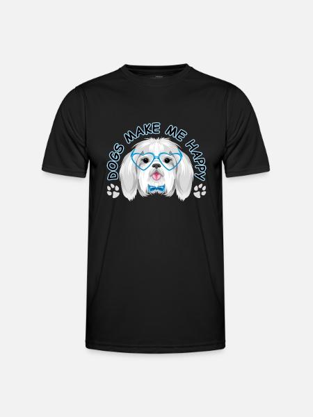 Dogs make me happy - Men's Functional T-Shirt - black