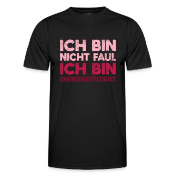 Ich Bin Nicht Faul, Ich Bin Energieeffizient - Männer Funktions-T-Shirt - Schwarz - Vorne - AI Model Male 178 dark (178cm)