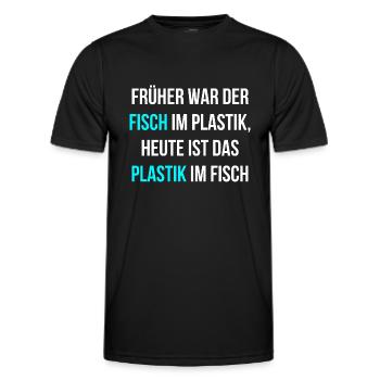 Fische Umweltschutz - Männer Funktions-T-Shirt - Schwarz - Vorne - AI Model Male 178 dark (178cm)