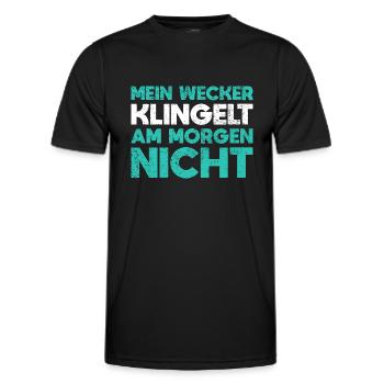 Mein Wecker Klingelt Am Morgen Nicht - Männer Funktions-T-Shirt - Schwarz - Vorne - AI Model Male 178 dark (178cm)