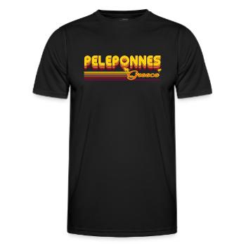 Patras: design rétro méditerranéen - T-shirt sport Homme - noir - Devant - AI Model Male 178 dark (178cm)