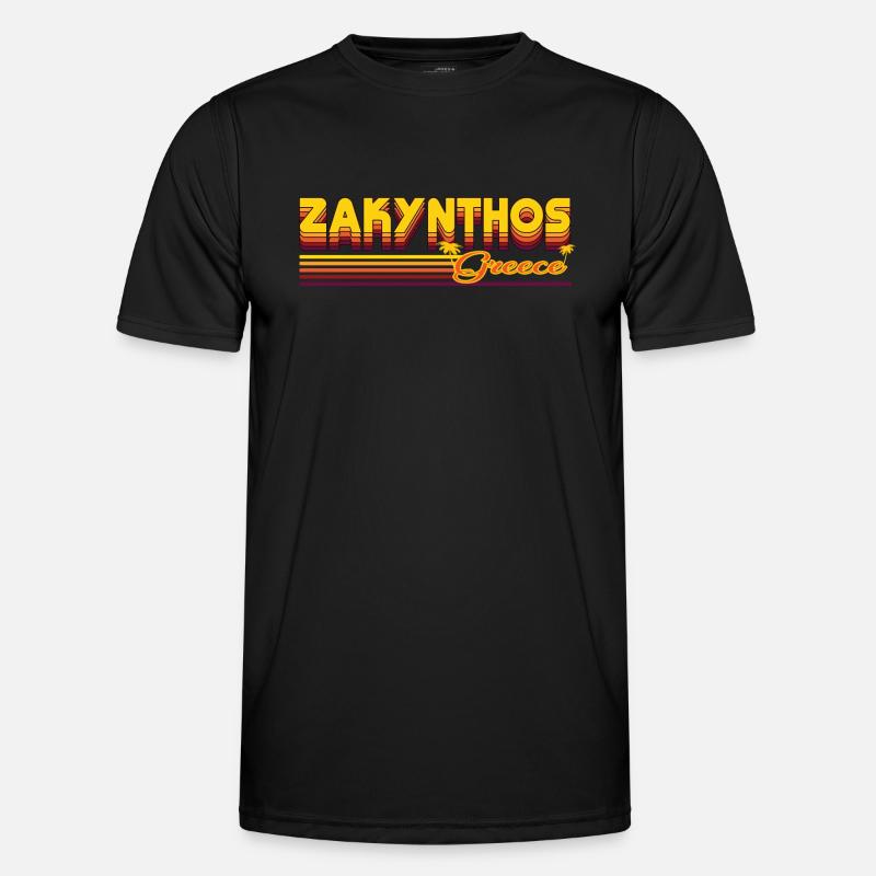 Zakynthos - Grekisk ö prakt design - Funktions-T-shirt herr - svart