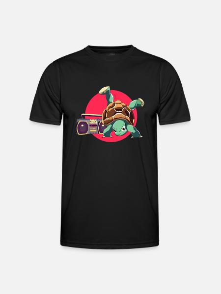 Breakdance Turtle Loco Animal Squad - Men's Functional T-Shirt - black