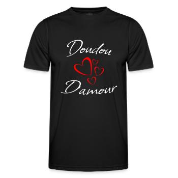 Doudou d'amour - T-shirt sport Homme - noir - Devant - AI Model Male 178 dark (178cm)