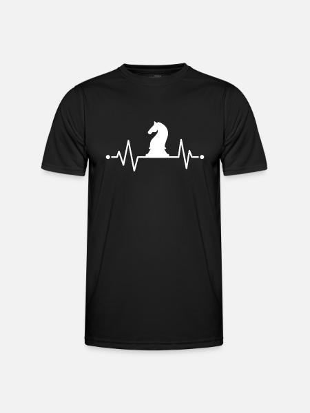 Chess Heartbeat - Men's Functional T-Shirt - black