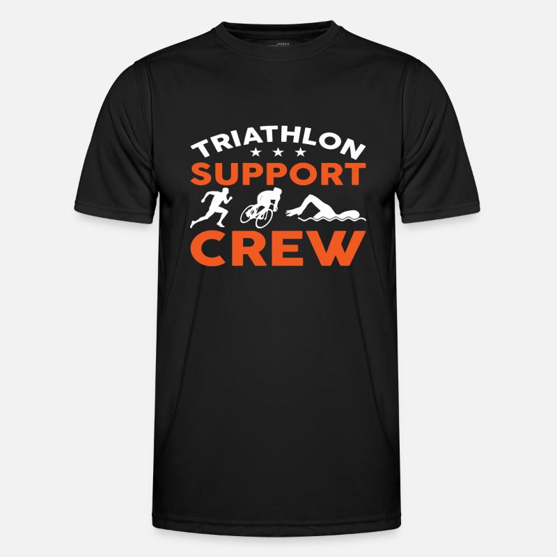 Triathlon Support Crew - Männer Funktions-T-Shirt - Schwarz