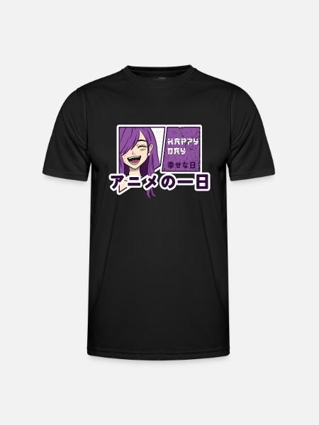 Happy day with anime - Men's Functional T-Shirt - black