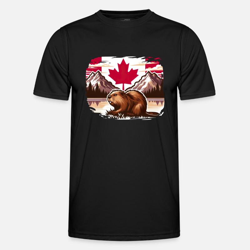 Kanada Bieber 4 - Männer Funktions-T-Shirt - Schwarz