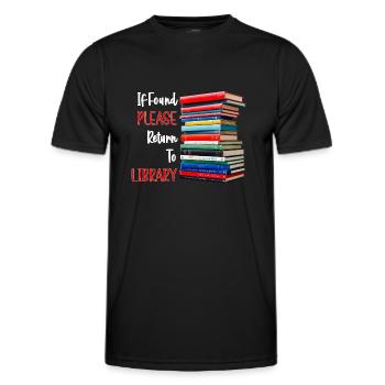 Wenn gefunden, bitte zurück zur Bibliothek - Männer Funktions-T-Shirt - Schwarz - Vorne - AI Model Male 178 dark (178cm)