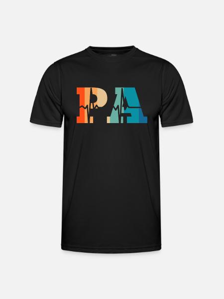 Heartbeat retro physician assistant - Men's Functional T-Shirt - black