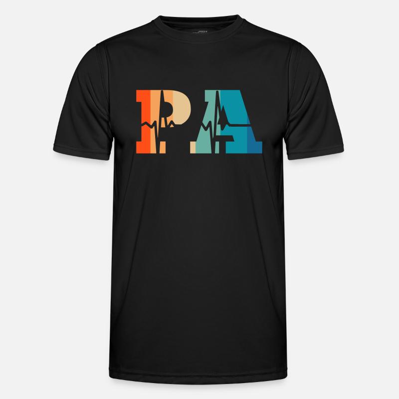 Heartbeat retro physician assistant - Men's Functional T-Shirt - black